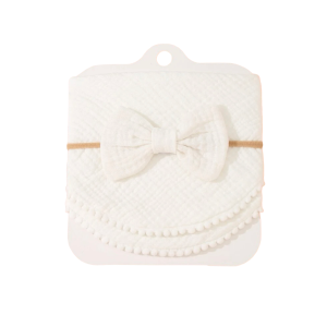 Baby slabber en haarband wit